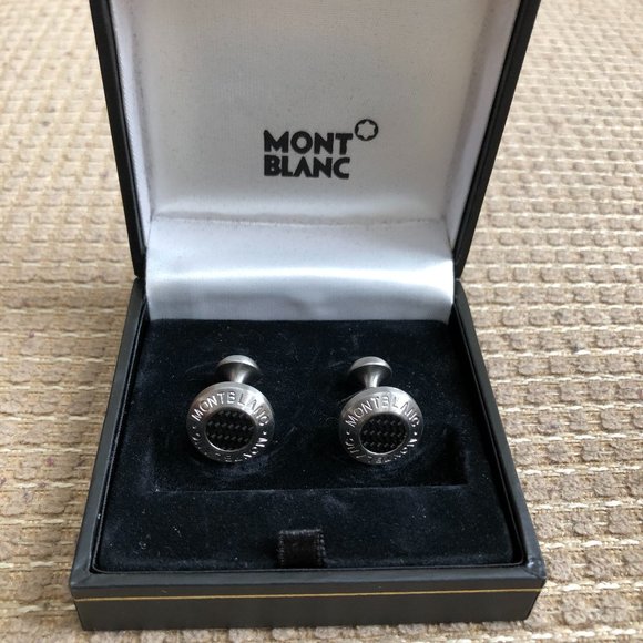 Mont Blanc Men's Silver-Tone Cufflinks. - Picture 1 of 7